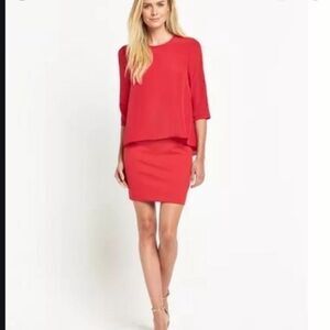 Ted Baker Silk Overhang Tunic Dress Red/Orange 8